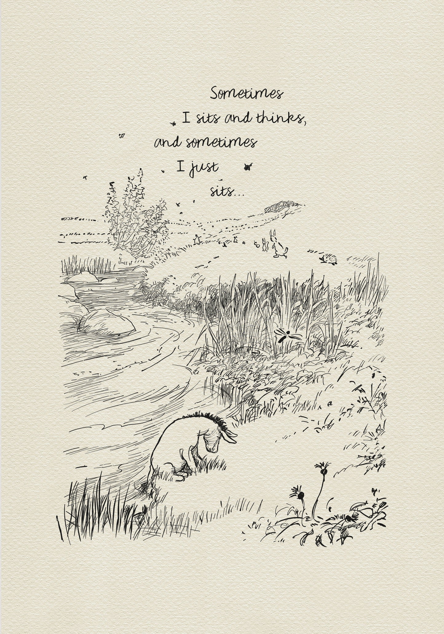 Eeyore Winnie the Pooh Print: Classic Nursery Art