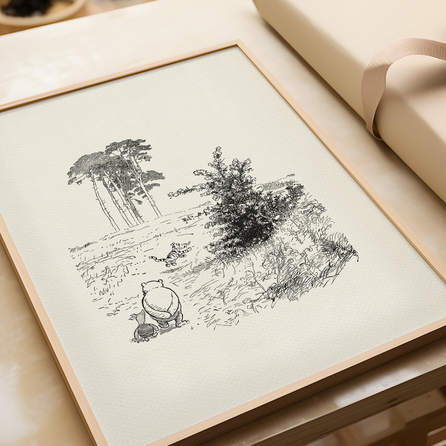 19 Winnie the Pooh Print: Pooh, Piglet & Tigger, Vintage Book Illustration