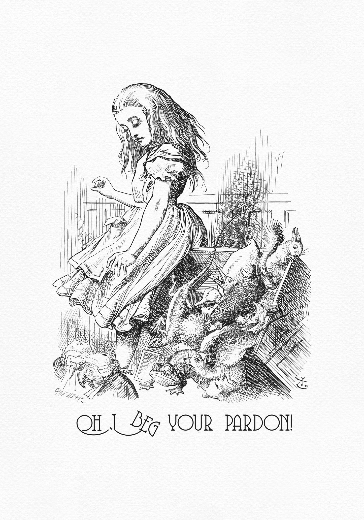 Alice in Wonderland Classic Quote Print: John Tenniel Vintage Art