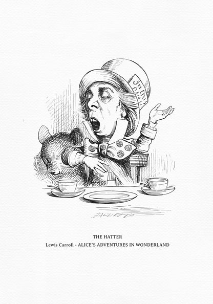 Alice in Wonderland Mad Hatter Print: John Tenniel Vintage Art