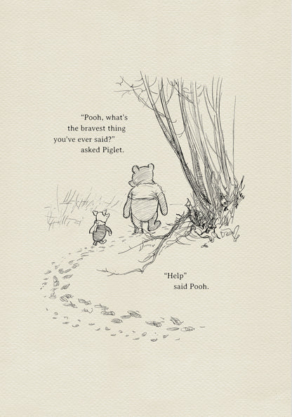 Winnie the Pooh Quote Print: Vintage Style Wall Art
