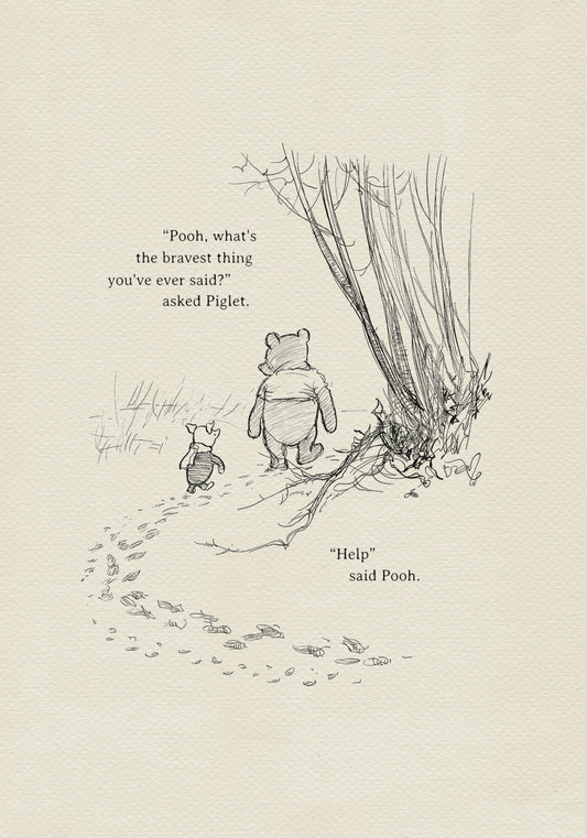 Winnie the Pooh Quote Print: Vintage Style Wall Art