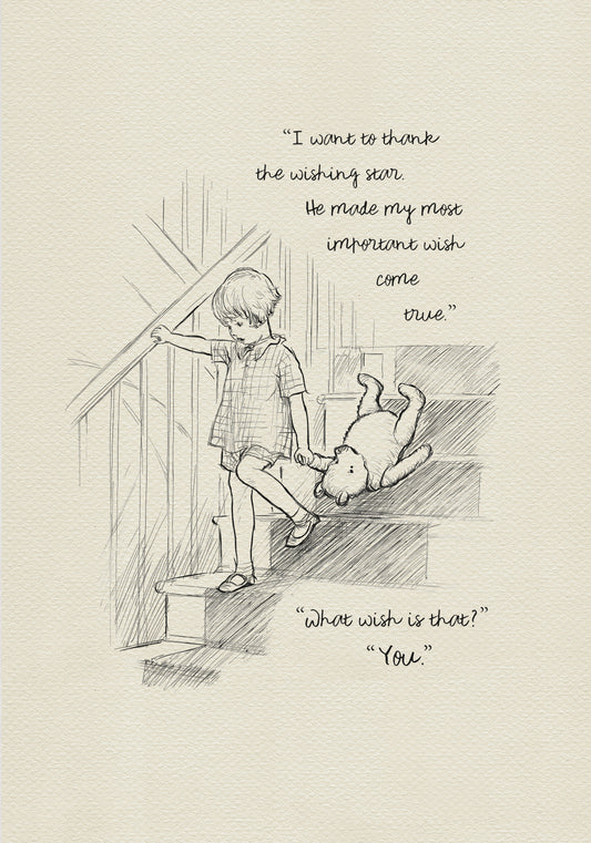 Winnie the Pooh Quote Poster: Christopher Vintage Style Print
