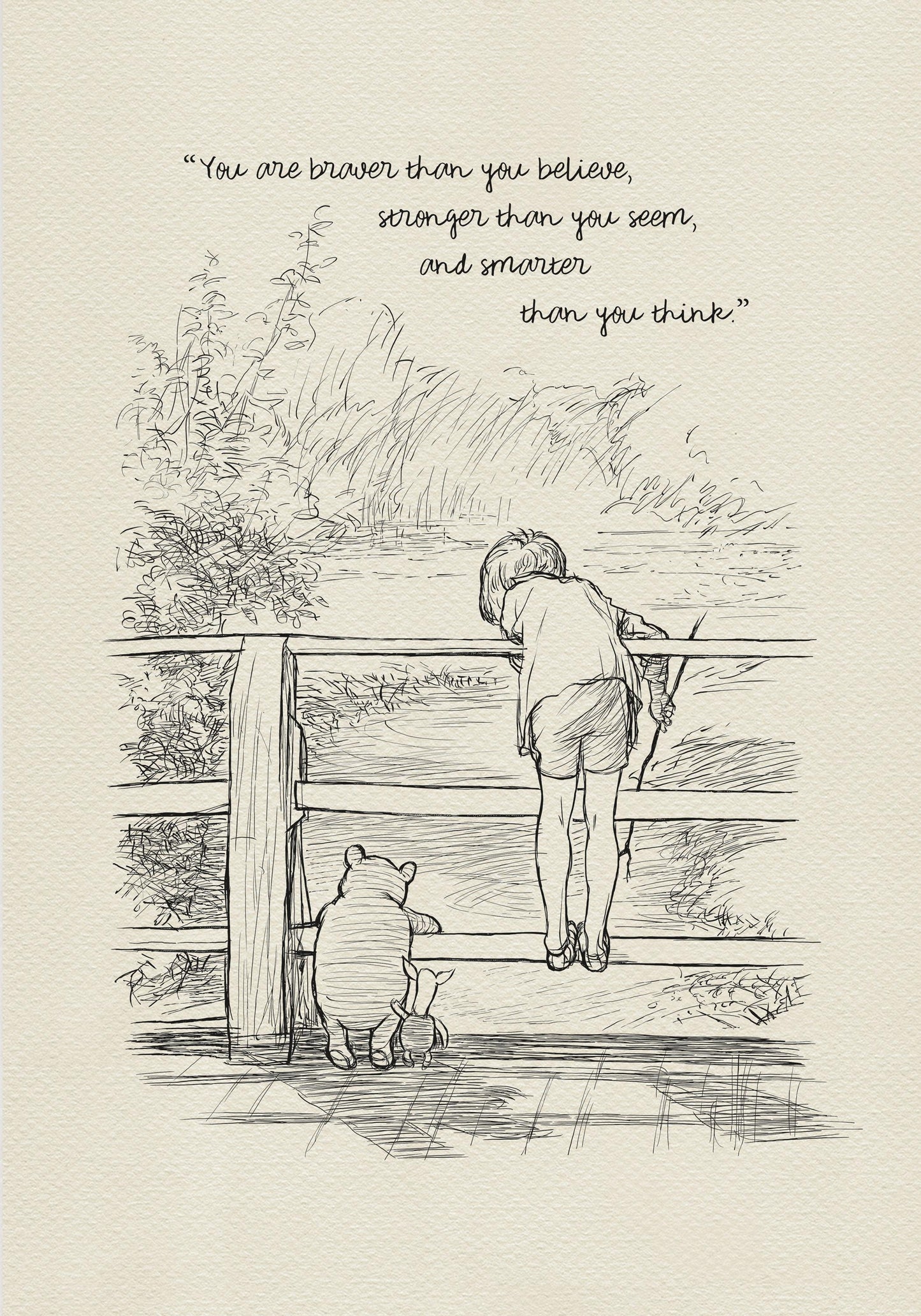 18 Winnie the Pooh Quote Print: Vintage Style Illustration