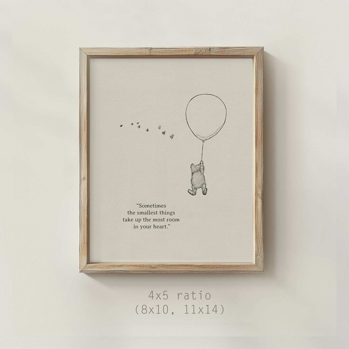 Classic Winnie the Pooh Wall Art Vintage Style Quote Print Gift for Nursery