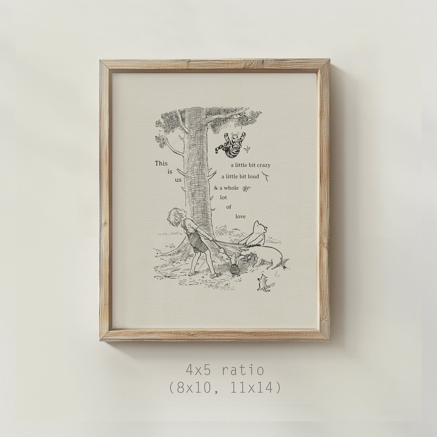 Winnie the Pooh Quote Poster: Humorous Vintage Style Classic Nursery Art