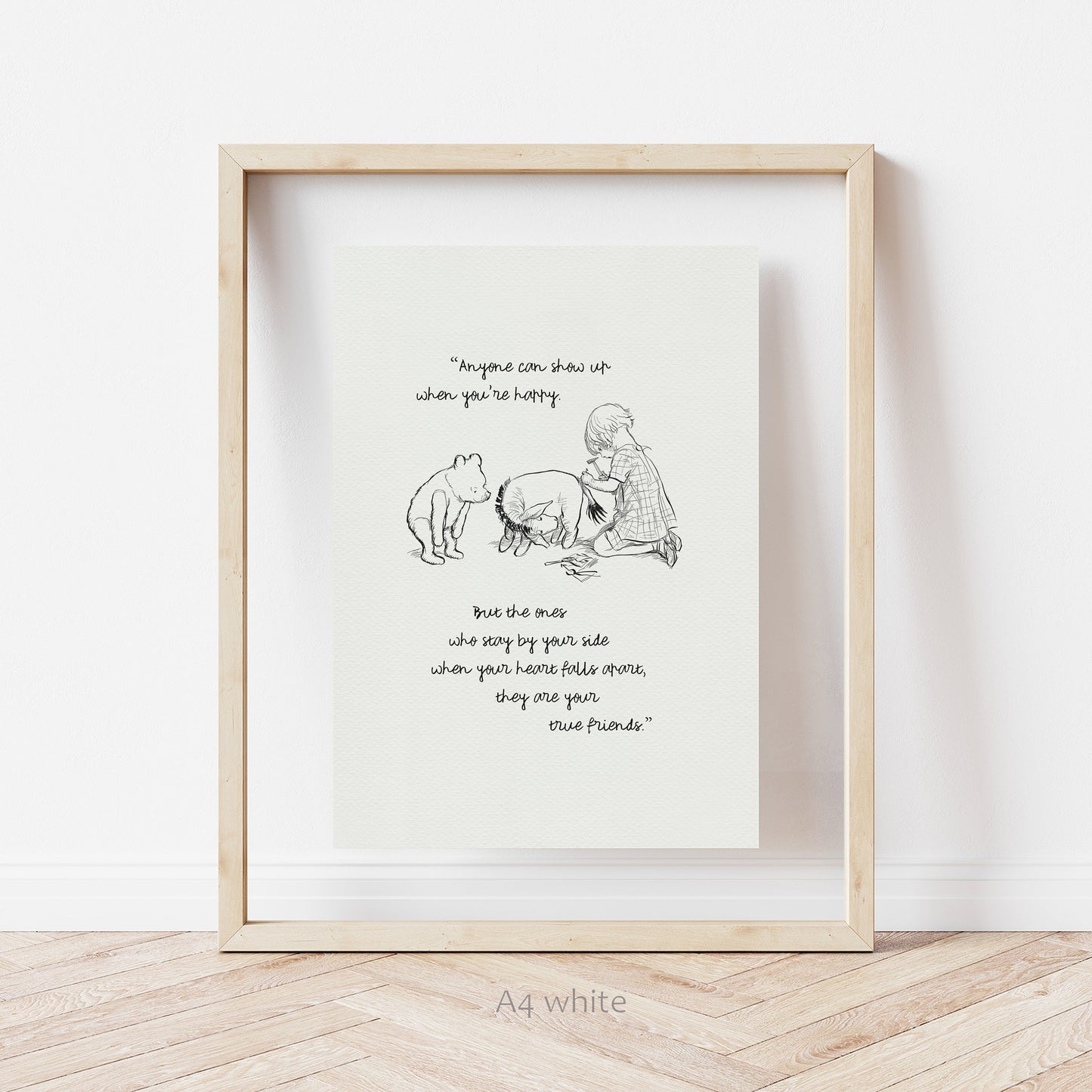 38 Winnie the Pooh Quote Print: Classic Friendship Illustration