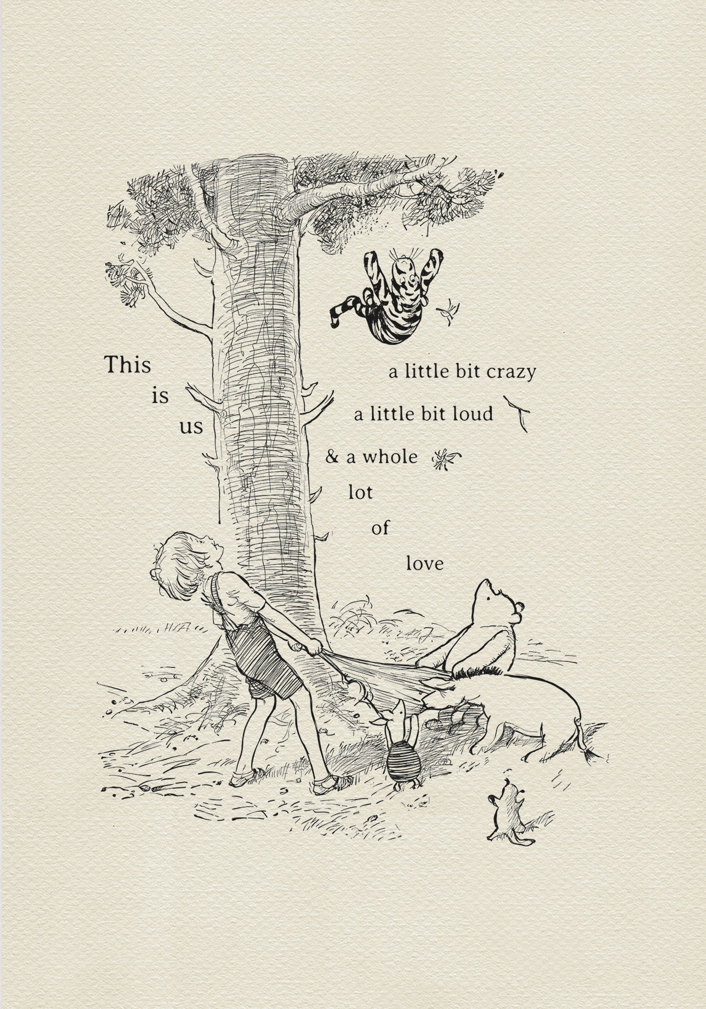 Winnie the Pooh Quote Poster: Humorous Vintage Style Classic Nursery Art