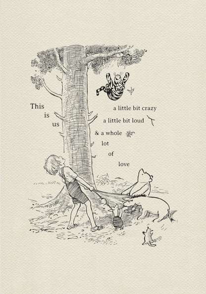 Winnie the Pooh Quote Poster: Humorous Vintage Style Classic Nursery Art