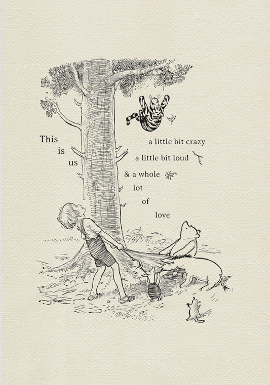 Winnie the Pooh Quote Poster: Humorous Vintage Style Classic Nursery Art
