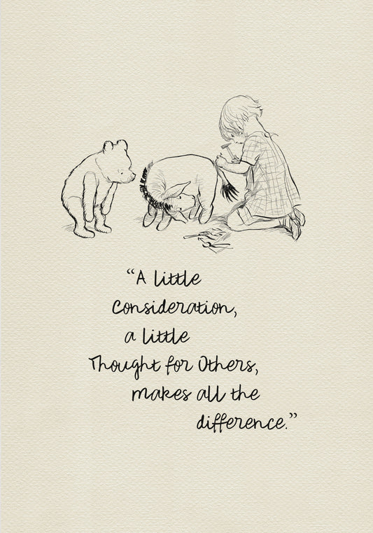 Eeyore: Winnie the Pooh Quote Print Vintage Style Nursery Wall Art