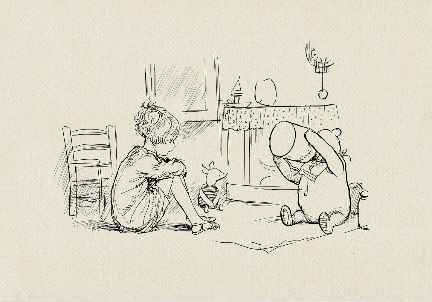 60 Waiting for the Tigger  - Winnie the Pooh classic vintage style poster print