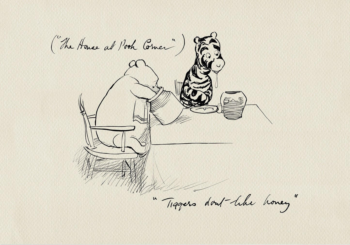 58 Tiggers don't like honey - Winnie the Pooh classic vintage style poster print