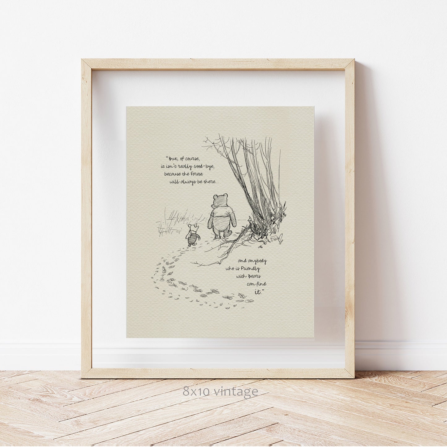 45 Winnie the Pooh Quote Print: Vintage Style Illustration