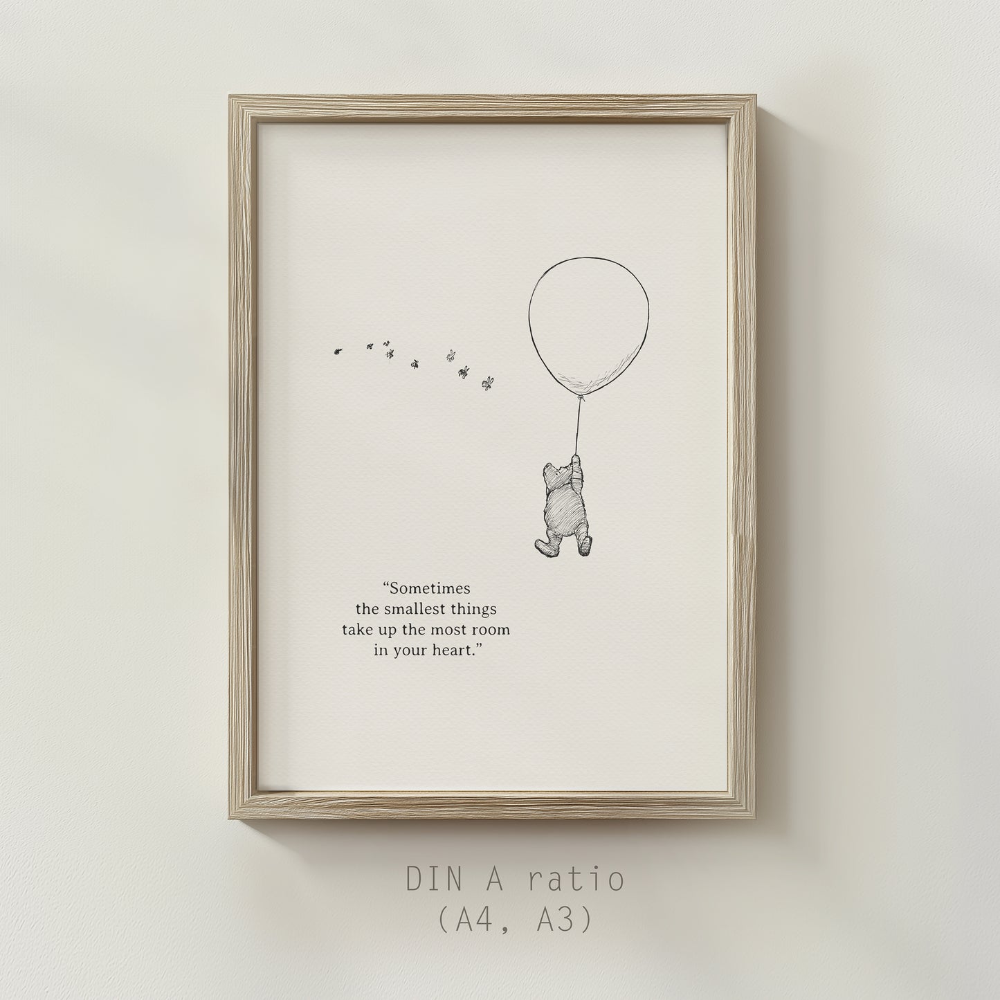 Classic Winnie the Pooh Wall Art Vintage Style Quote Print Gift for Nursery
