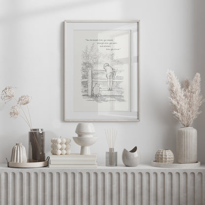 Winnie the Pooh Quote Print: Vintage Style Illustration