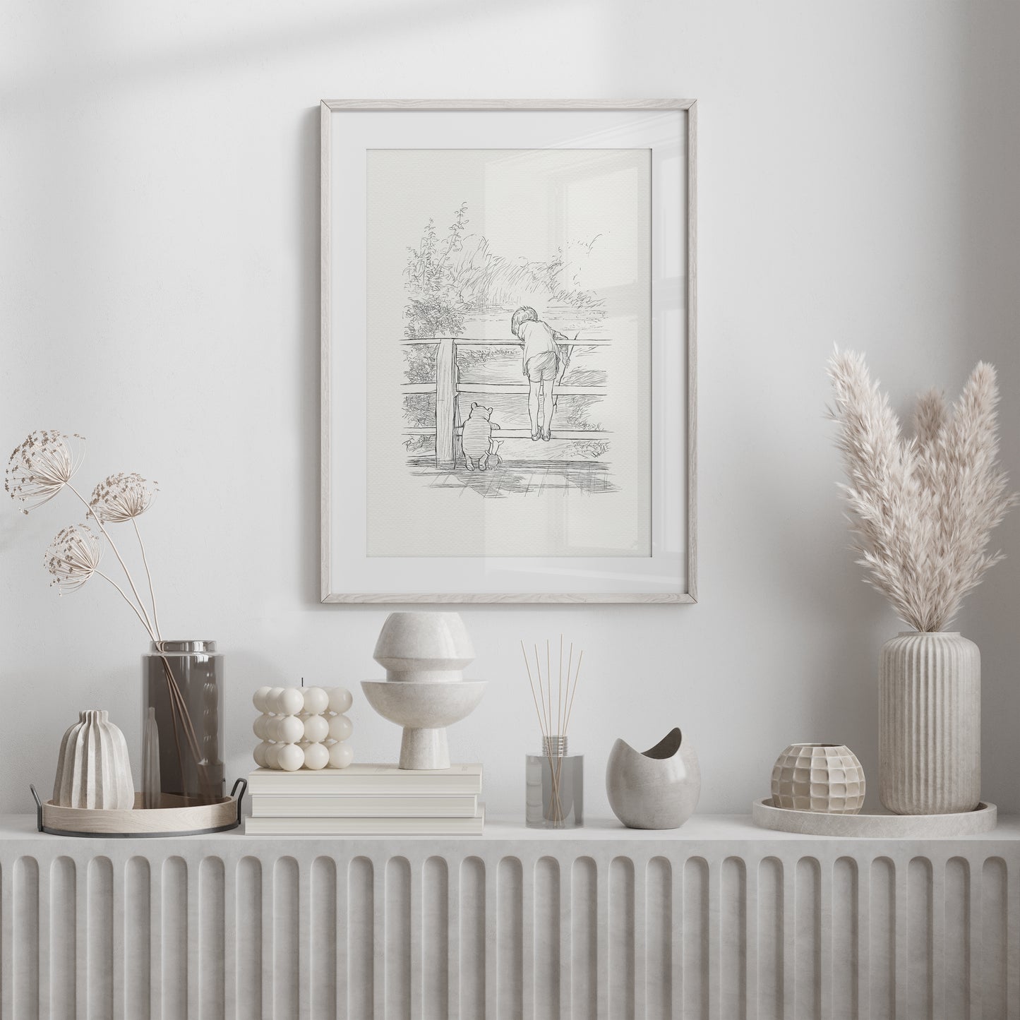 Poohsticks Winnie the Pooh Classic Illustration: Vintage Style Print