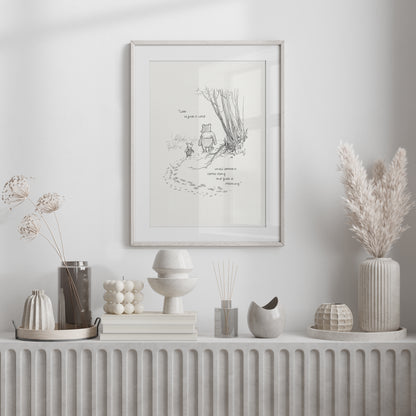 Winnie the Pooh Quote Print: Vintage Nursery Wall Art