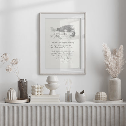 Winnie the Pooh Quote Poster: Vintage Style Nursery Art Print