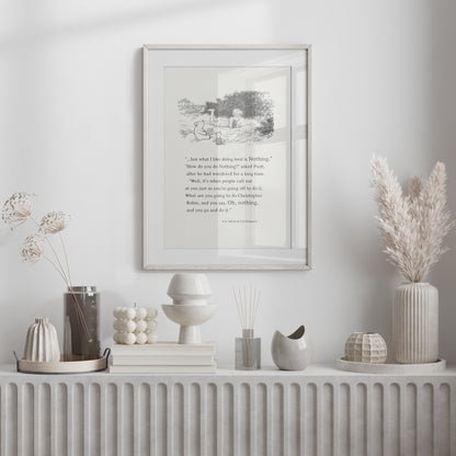 Winnie the Pooh Quote Poster: Vintage Style Nursery Art Print