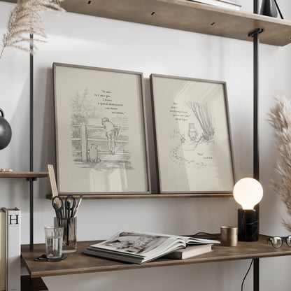 Winnie the Pooh Quote Print: Vintage Poohsticks Illustration