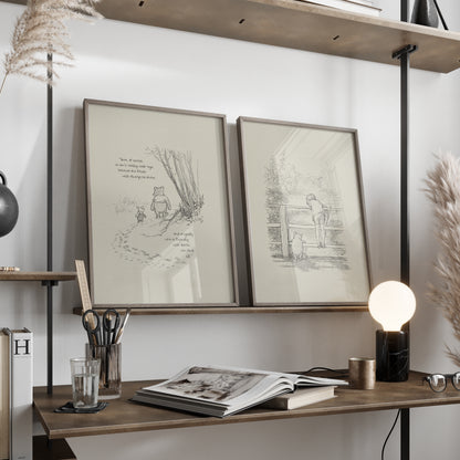 Winnie the Pooh Quote Print: Vintage Style Illustration