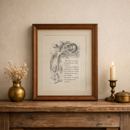 Cheshire Cat Poster: Alice in Wonderland Illustration