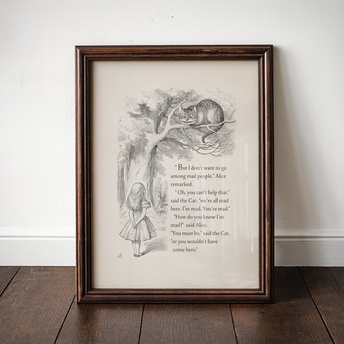 Cheshire Cat Poster: Alice in Wonderland Illustration