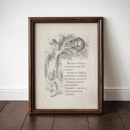 Cheshire Cat Poster: Alice in Wonderland Illustration