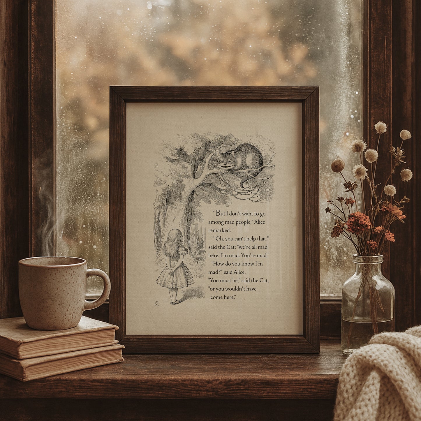 Cheshire Cat Poster: Alice in Wonderland Illustration