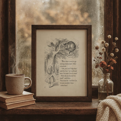 Cheshire Cat Poster: Alice in Wonderland Illustration