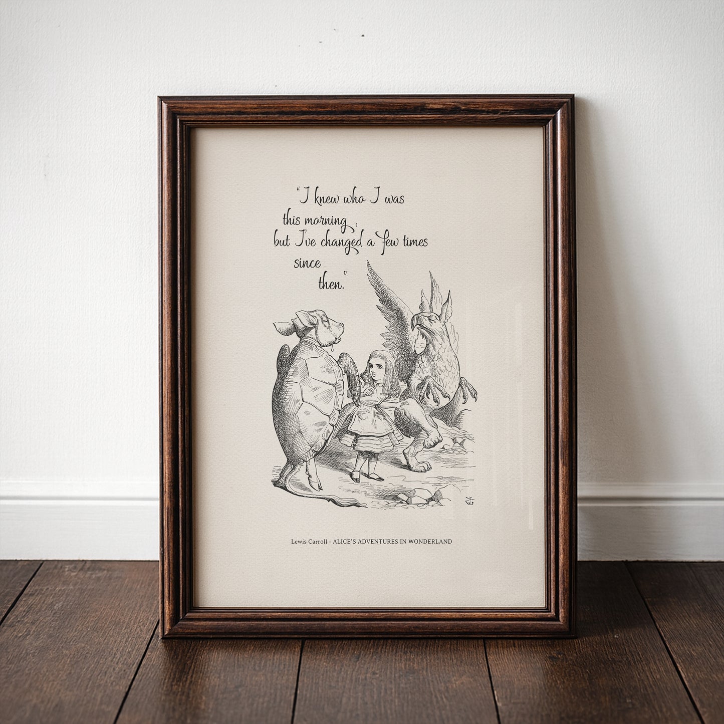 Alice in Wonderland Quote Poster: John Tenniel Vintage Art Print