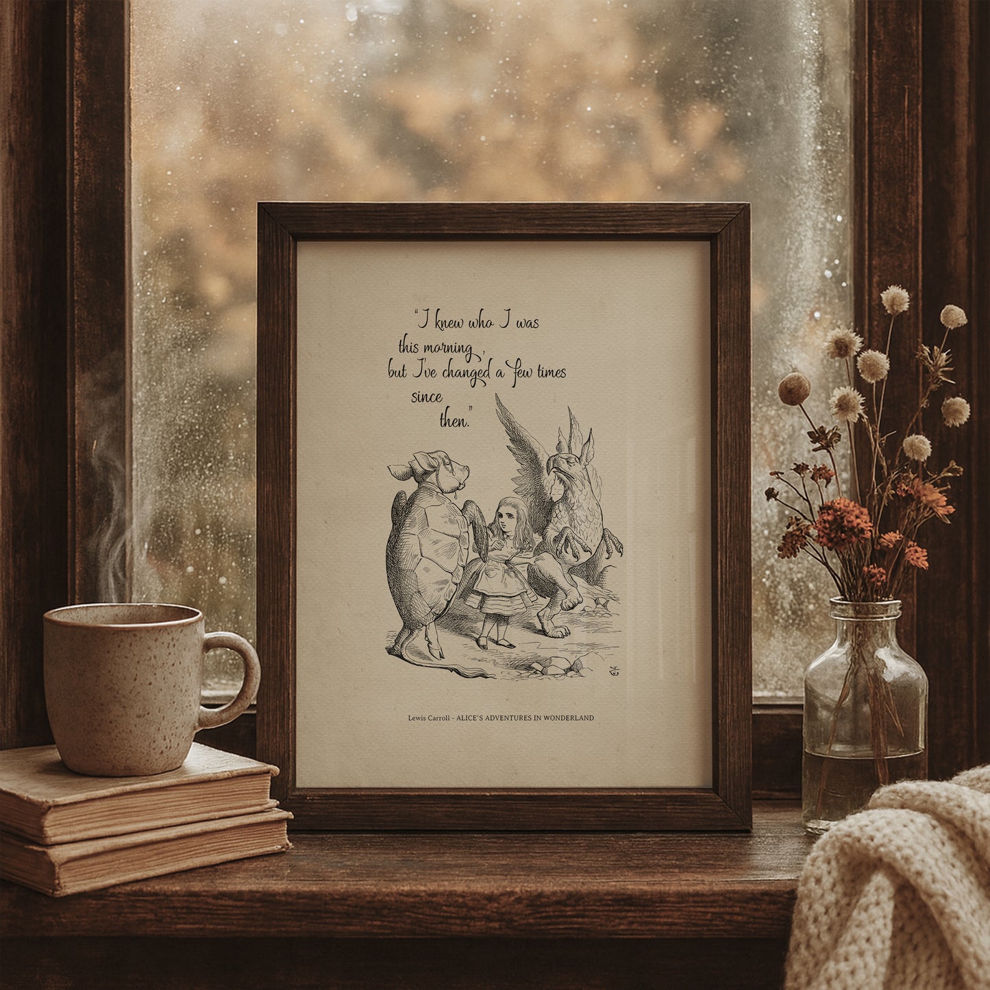 Alice in Wonderland Quote Poster: John Tenniel Vintage Art Print
