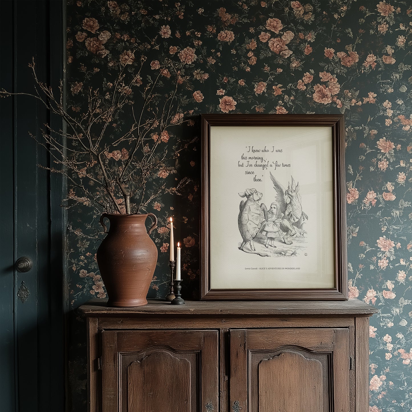 Alice in Wonderland Quote Poster: John Tenniel Vintage Art Print