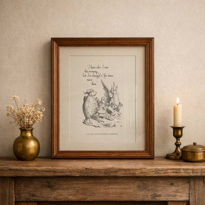 Alice in Wonderland Quote Poster: John Tenniel Vintage Art Print
