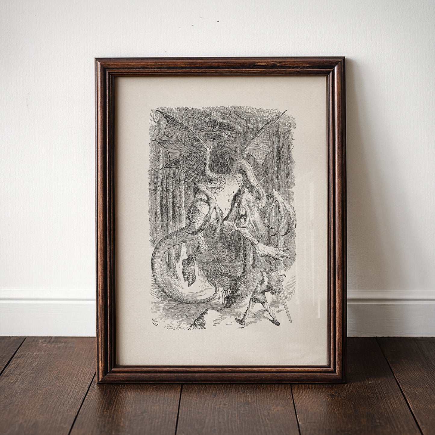 Jabberwocky Print: Alice in Wonderland Illustration by John Tenniel