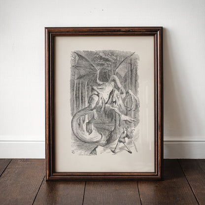Jabberwocky Print: Alice in Wonderland Illustration by John Tenniel
