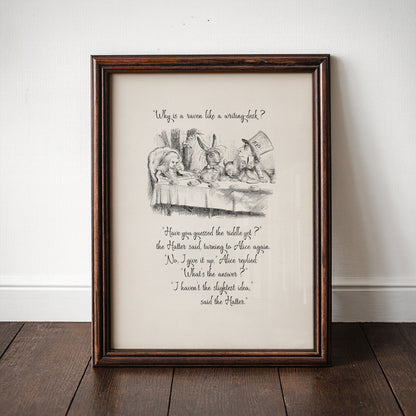 Alice in Wonderland Print: Mad Hatter Quote, Vintage Wall Art