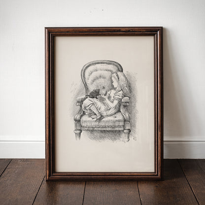 Alice in Wonderland Art Print - Retro Style Illustration for Home Decor