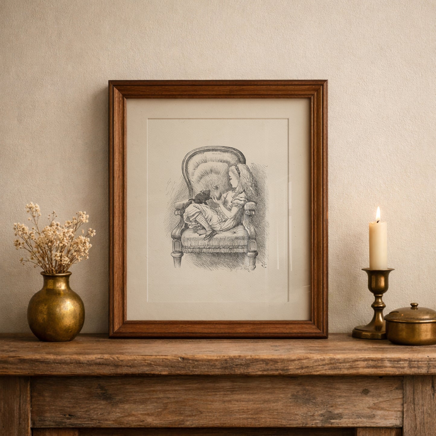 Alice in Wonderland Art Print - Retro Style Illustration for Home Decor