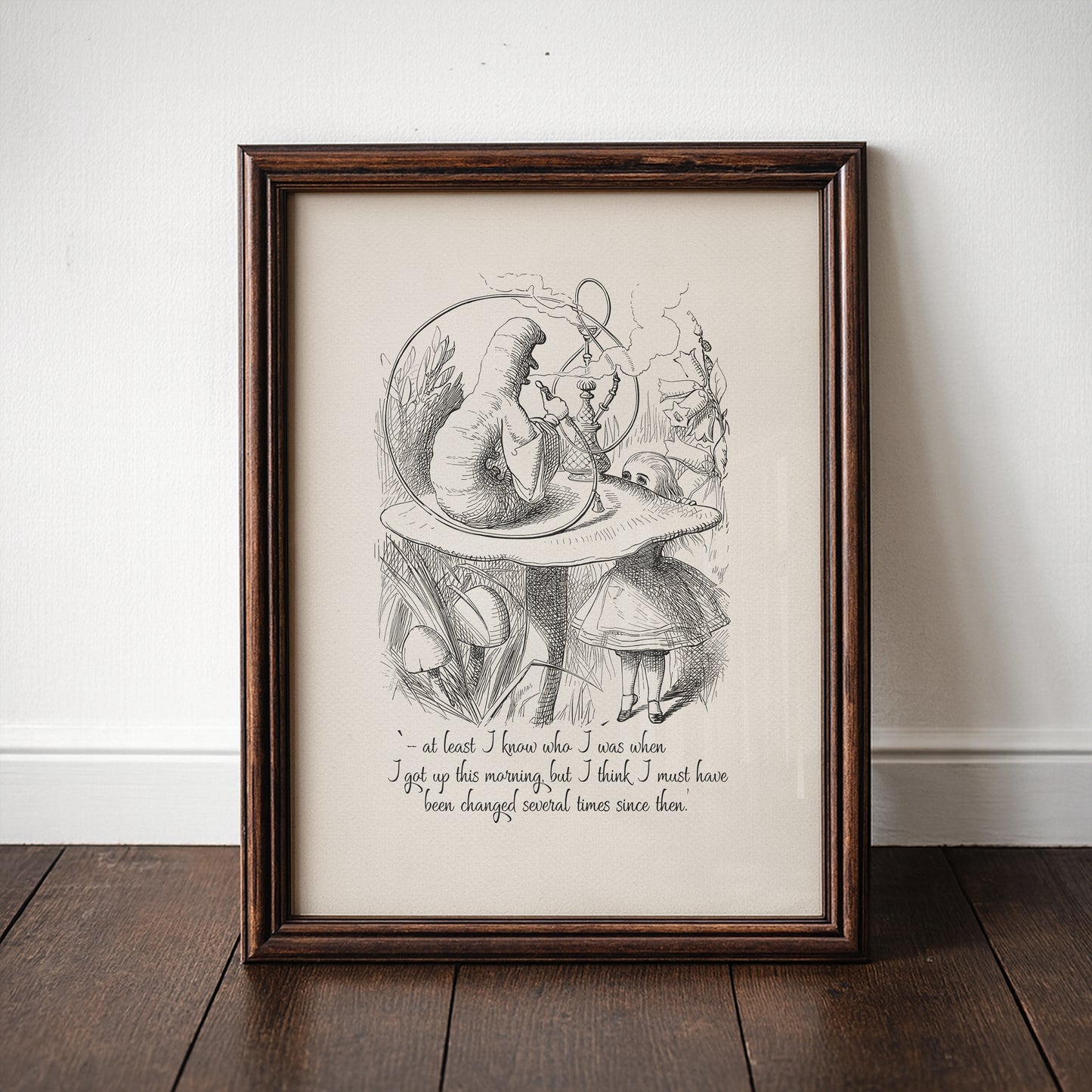 Alice in Wonderland Caterpillar Print: John Tenniel Vintage Art