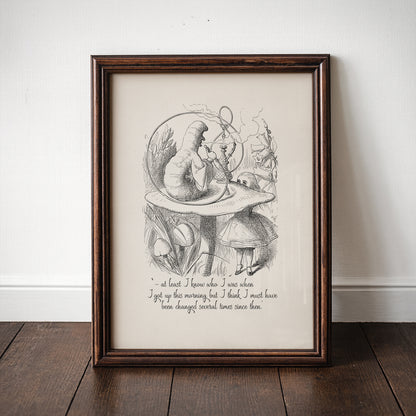 Alice in Wonderland Caterpillar Print: John Tenniel Vintage Art