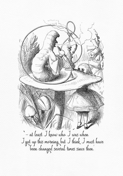 Alice in Wonderland Caterpillar Print: John Tenniel Vintage Art