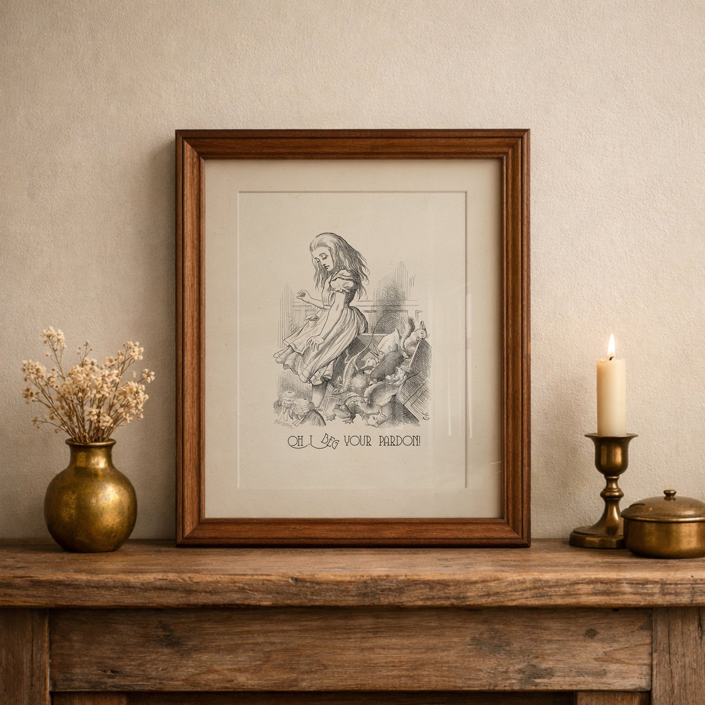 Alice in Wonderland Classic Quote Print: John Tenniel Vintage Art