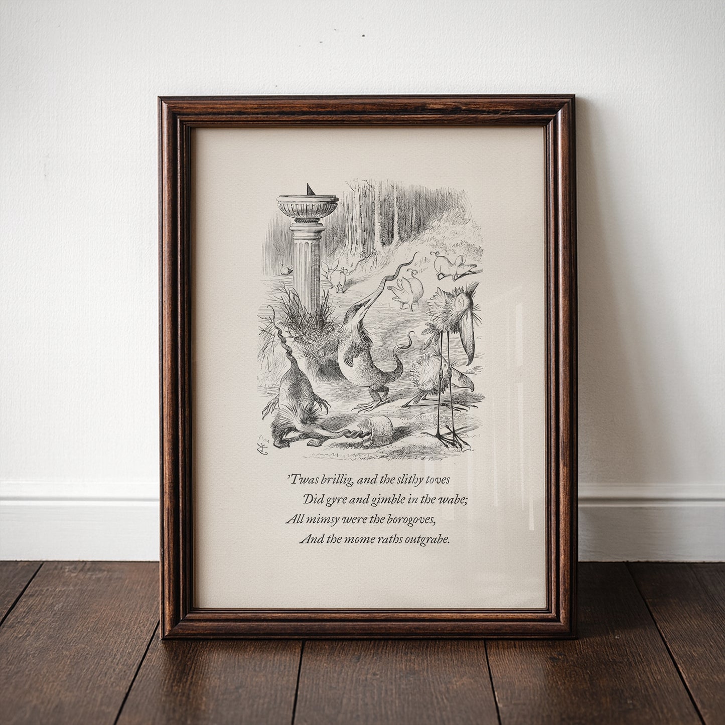 Alice in Wonderland Print: John Tenniel Illustration, The Borogoves
