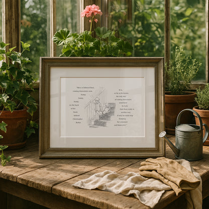 Winnie the Pooh Print: Edward Bear Quote, Vintage Style Horizontal Wall Art