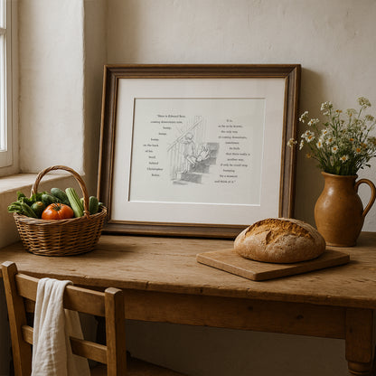 Winnie the Pooh Print: Edward Bear Quote, Vintage Style Horizontal Wall Art