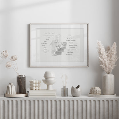 Winnie the Pooh Print: Edward Bear Quote, Vintage Style Horizontal Wall Art
