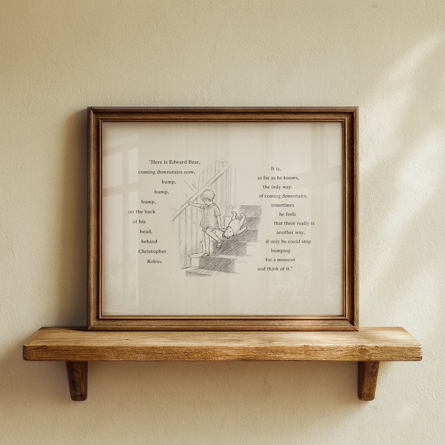 Winnie the Pooh Print: Edward Bear Quote, Vintage Style Horizontal Wall Art