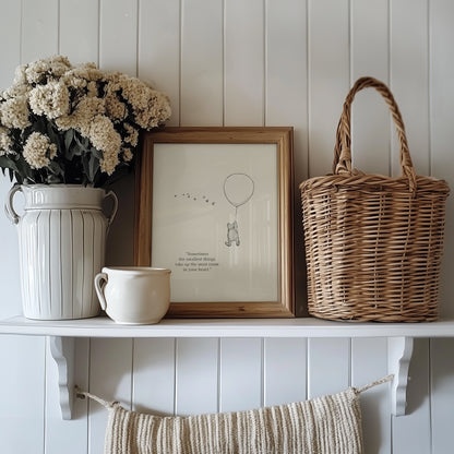 Classic Winnie the Pooh Wall Art Vintage Style Quote Print Gift for Nursery